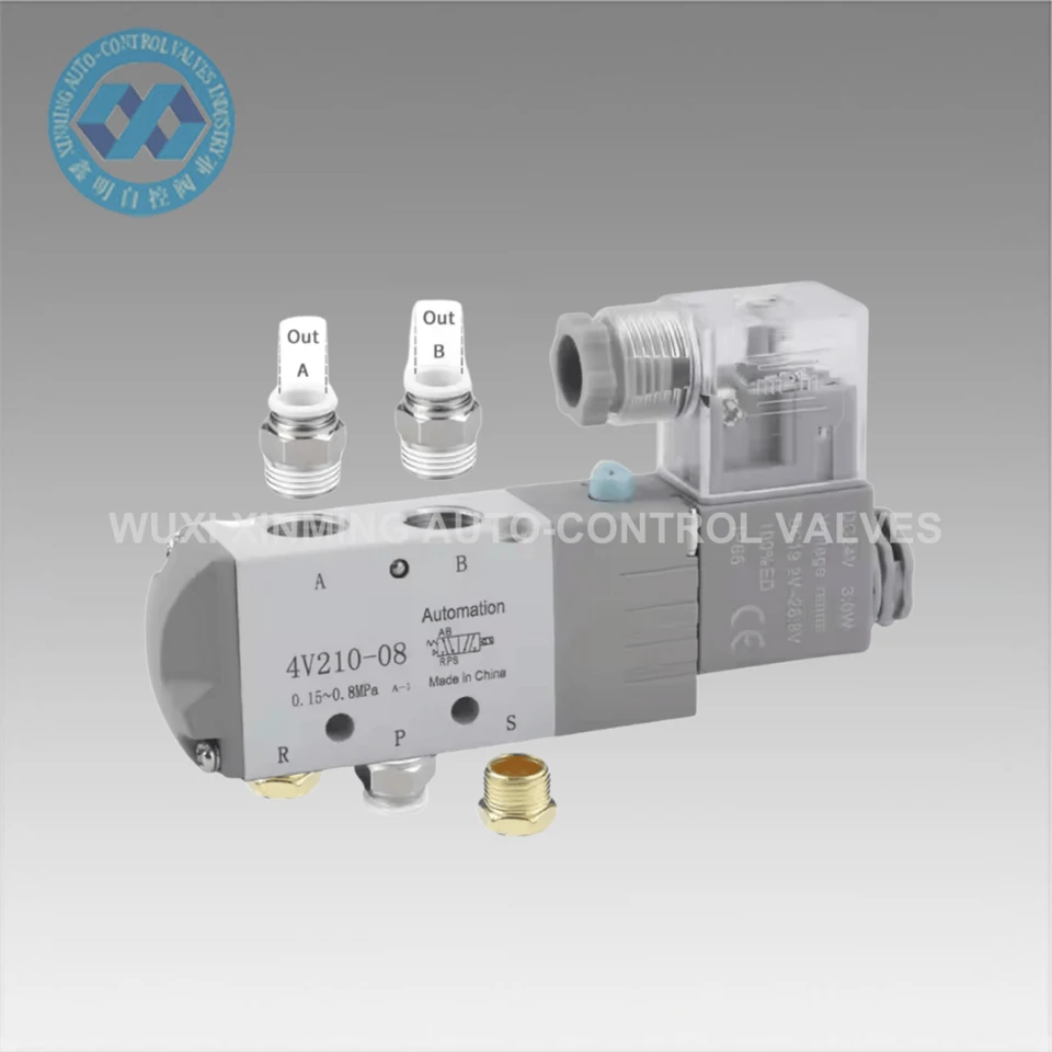 14 Compressed Air Compressor Pneumatic Control Solenoid Valve Airtac Type 52 Directional Valve, With Accessory Kit