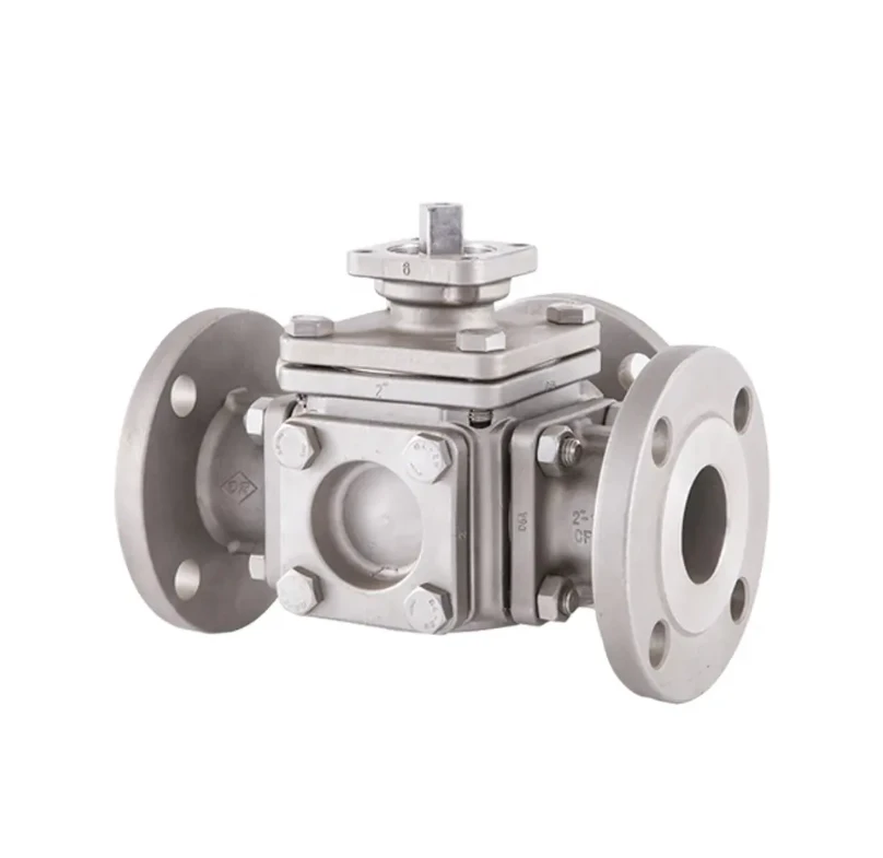 3 Way Ball Valve With 180 Degree Turn Pneumatic Actuator