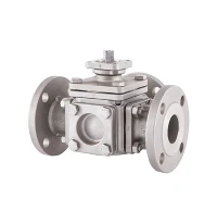 3 Way Ball Valve With 180 Degree Turn Pneumatic Actuator