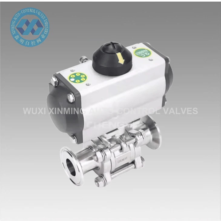 Stainless Steel Sanitary Pneumatic Three-piece Ball Valve